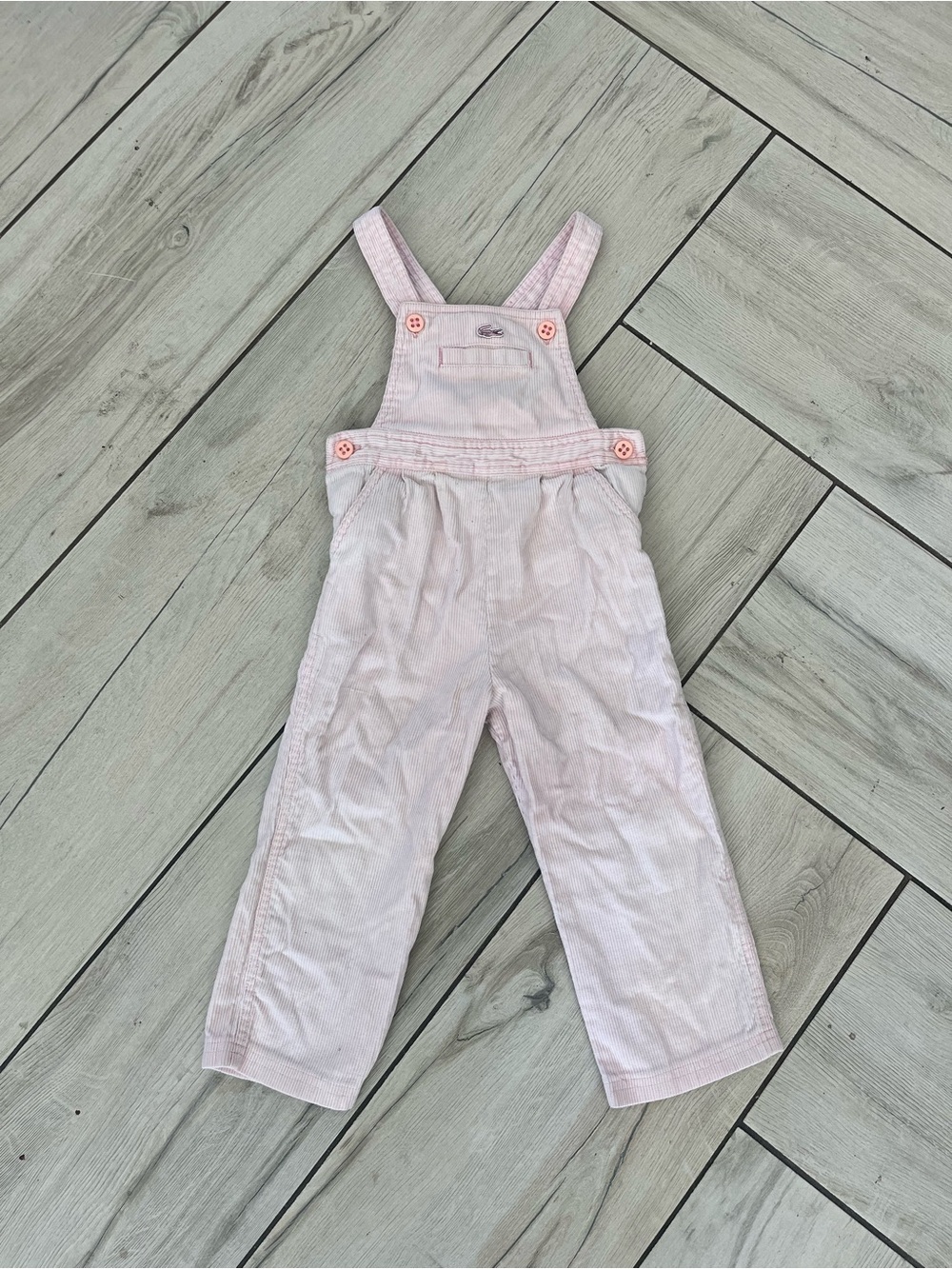 Vintage IZOD x Lacoste Toddler Pink Corduroy Overalls